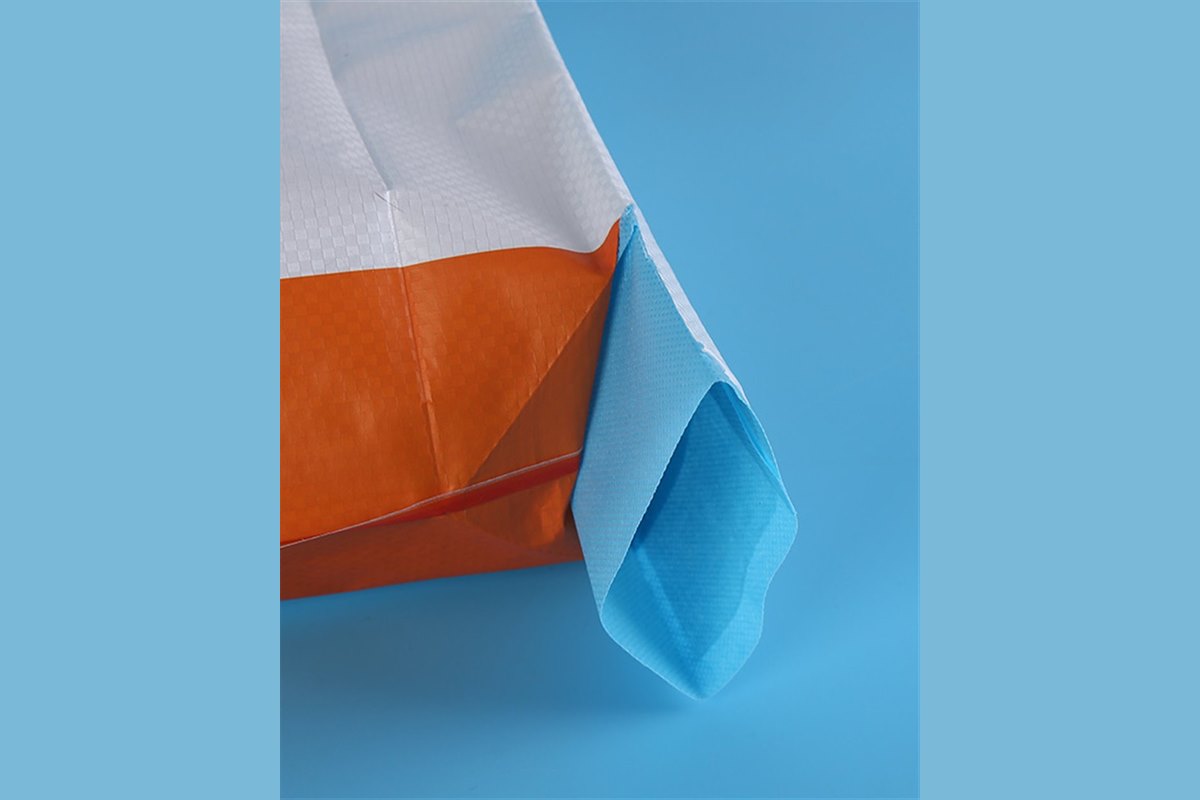 Close-up of an external valve on an industrial bag